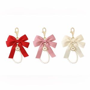 Bow W/ Pearls Key Chain/Bag Charm PICK ONE